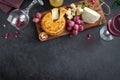 Cheese, fruit platter and wine Royalty Free Stock Photo