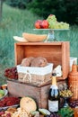 Cheese and fruits on a beautifully vintage decorated table