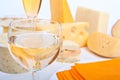 Cheese with a glass of white wine