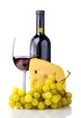Cheese, grapes and wine Royalty Free Stock Photo