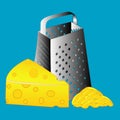 Cheese grater isolated, grater , cheese Royalty Free Stock Photo