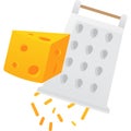 Cheese and grater vector isolated cooking icon Royalty Free Stock Photo