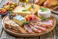 A cheese- ham plate A la Provence Royalty Free Stock Photo