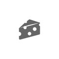 Cheese with holes black isolated vector icon. Royalty Free Stock Photo