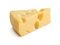 Cheese with holes large and small isolated