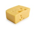 Cheese with holes large and small isolated