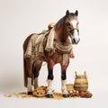 Cheese Horse In Bavarian Attire With Potato Sack