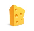 Cheese icon, chunk of swiss maasdam Cheese