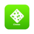 Cheese icon green vector