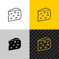 Cheese icon. Piece of semi hard cheese head. Royalty Free Stock Photo