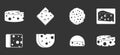 Cheese icon set grey vector