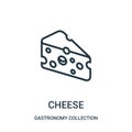 cheese icon vector from gastronomy collection collection. Thin line cheese outline icon vector illustration