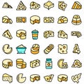 Cheese icons set vector flat