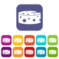 Cheese icons set