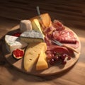 Cheese and jamon. AI generative