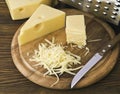 Cheese and knife close-up up