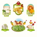 Cheese labels set vector design illustration