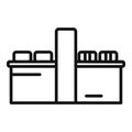 Cheese line pack icon outline vector. Milk production