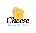 Cheese logo emblem with Holed Block of Cheese