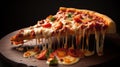 Cheese Lover\'s Dream: the Irresistible Pizza Slice with Melting Dripping Cheese, Generative AI