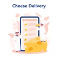 Cheese maker concept online service or platform. Professional chef