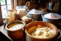 cheese making process with curds and whey