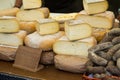 Cheese at market counter
