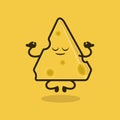 Cute triangle cheese mascot design illustration