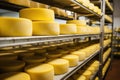 a cheese maturing room with regulated humidity