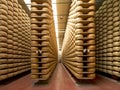 Cheese maturing storehouse Royalty Free Stock Photo