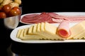 Cheese and Meat Platters Royalty Free Stock Photo