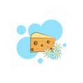 Cheese, mimolette icon. Element of color cheese icon Royalty Free Stock Photo