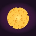 Cheese moon on violent background