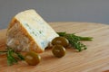 Cheese and Olives composition Royalty Free Stock Photo