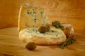 Cheese and Olives composition Royalty Free Stock Photo