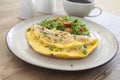 Cheese Omelet with a Salad and Coffee Royalty Free Stock Photo