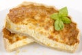 Cheese and onion quiche with basil