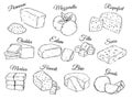 291 Cheese outline drawing set6 Royalty Free Stock Photo