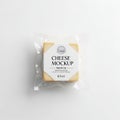 Cheese Packaging Mockup on White Background Royalty Free Stock Photo