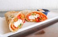 Cheese Paneer kathi roll or wrap, vegetarians Indian food