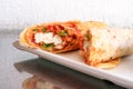 Cheese Paneer kathi roll or wrap, vegetarians Indian food Royalty Free Stock Photo