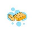 Cheese, parmesan icon. Element of color cheese icon