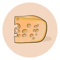 Cheese piece with holes