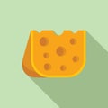 Cheese piece icon flat vector. Milk factory