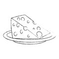 cheese piece isolated icon Royalty Free Stock Photo