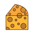 cheese piece isolated icon Royalty Free Stock Photo