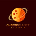 Cheese planet logo design ready to use