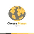 Cheese planet Logo, Restaurant logo, food and cooking logo, vector logo template.