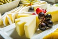 Cheese plate with berris. Royalty Free Stock Photo