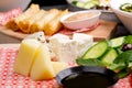 Cheese plate, cheese rolls and lentil salad /Mediterranean cuisine